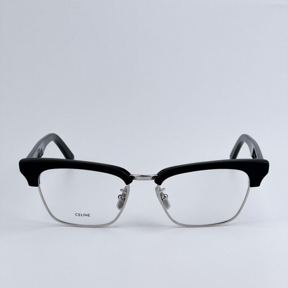 Celine CL50026U 016 BRAND NEW Eyeglasses Shiny Palladium Black Unisex Square - Picture 1 of 10